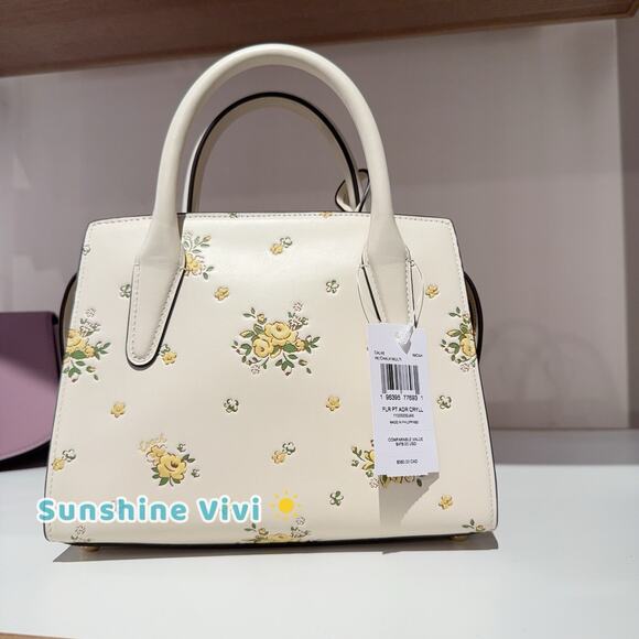 NWT COACH Andrea Carryall Bag With Floral Print CAL46 Gold/Chalk Multi - Picture 3 of 16